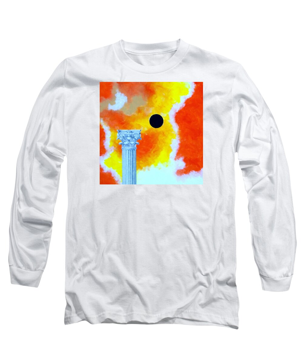 Expressionist Long Sleeve T-Shirt featuring the painting The Fall of Rome by Thomas Gronowski