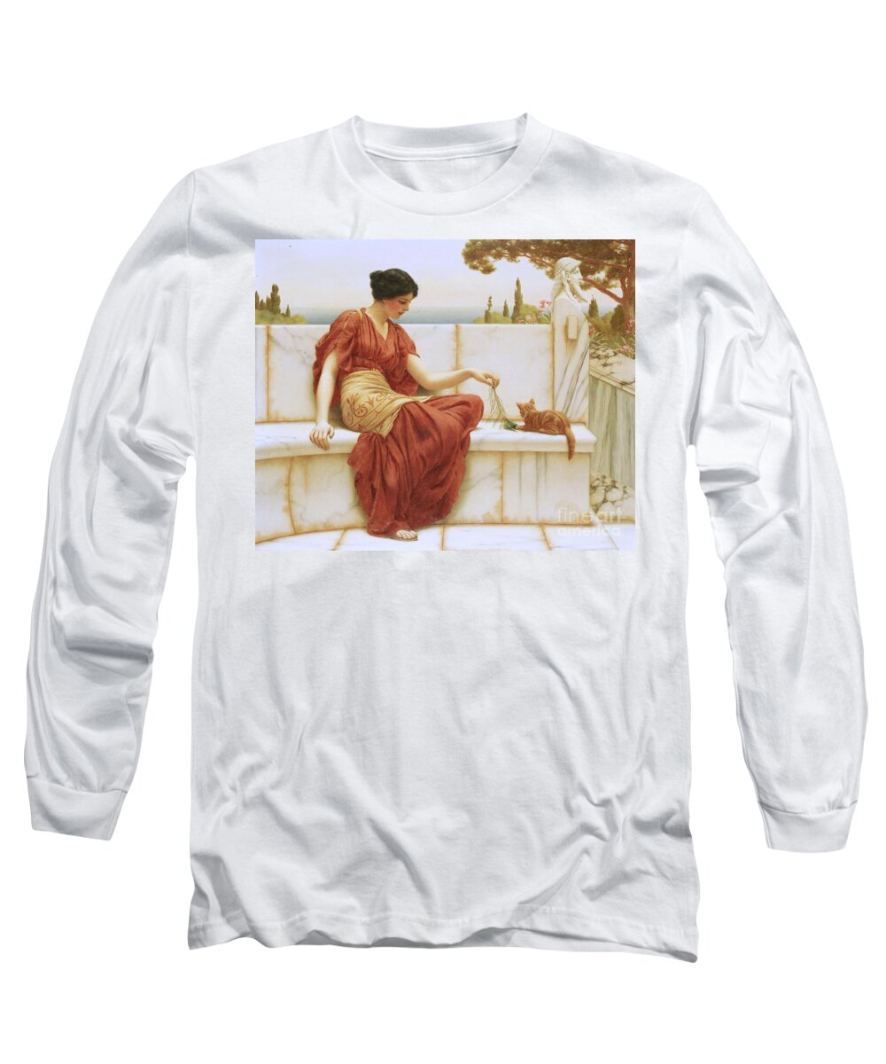 The Favorite Long Sleeve T-Shirt featuring the painting The Favorite by John William Godward