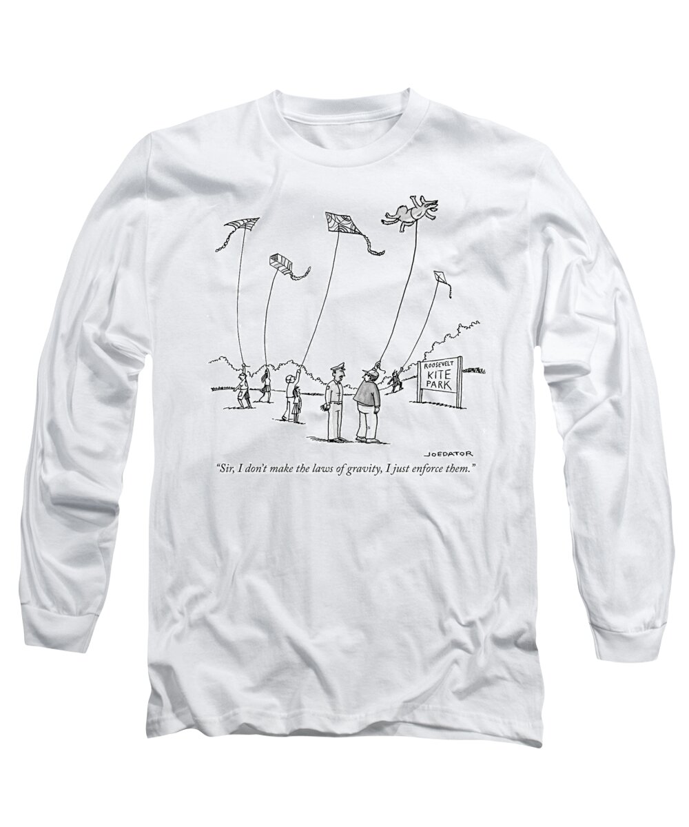 Sir Long Sleeve T-Shirt featuring the drawing The laws of Gravity by Joe Dator