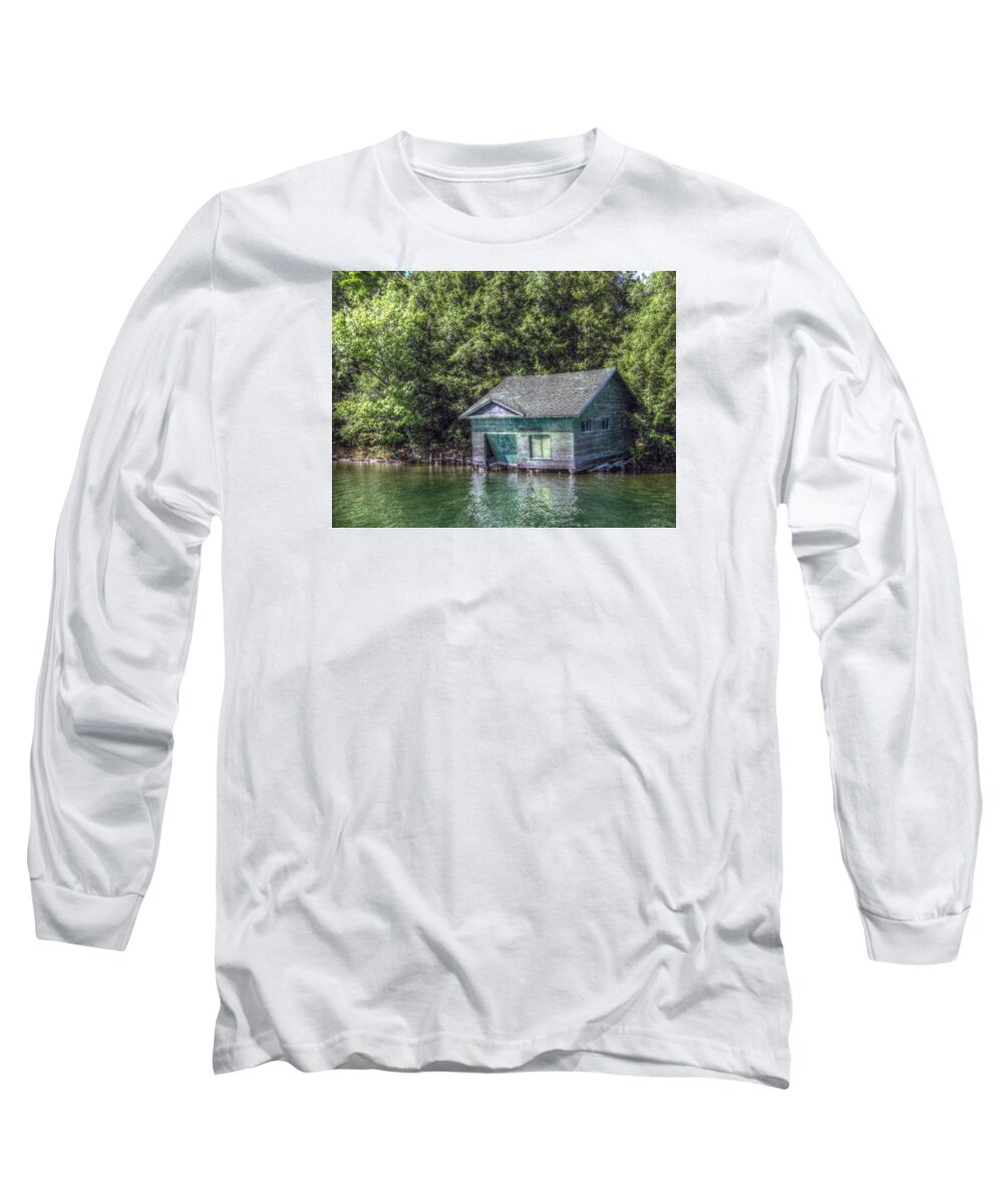 Boathouse Long Sleeve T-Shirt featuring the photograph The Old Boathouse by Jean Connor