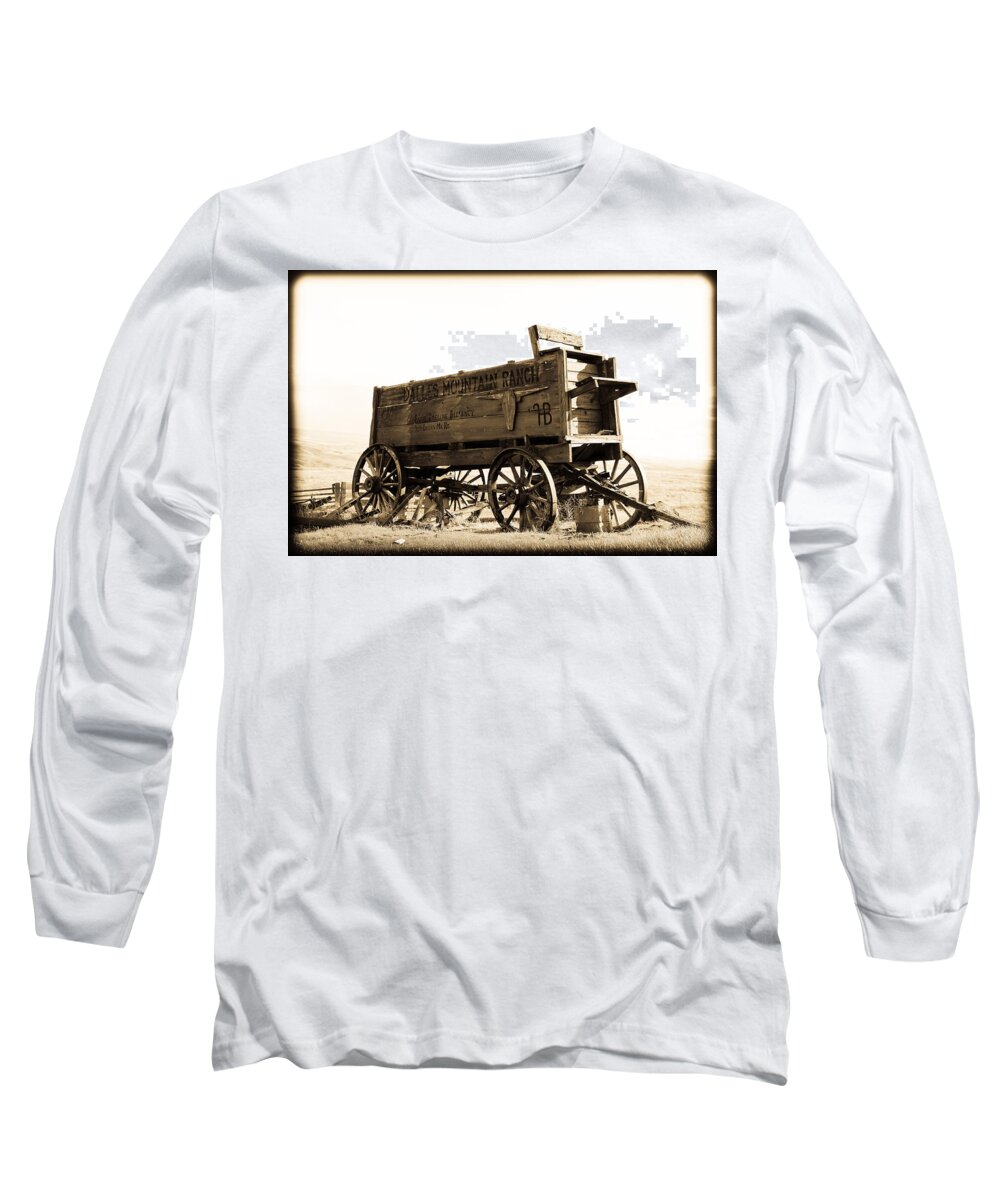 Wood Long Sleeve T-Shirt featuring the photograph The Old Wagon by Steve McKinzie