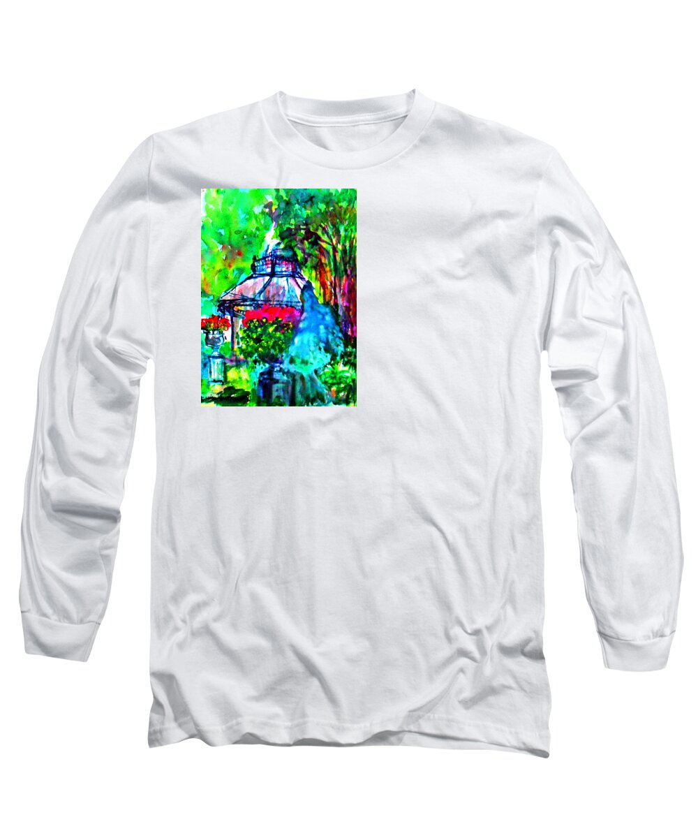  Long Sleeve T-Shirt featuring the painting Flowers In The Park by Wanvisa Klawklean
