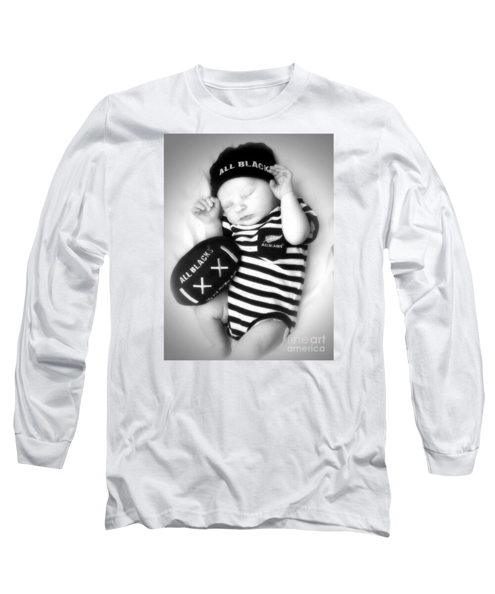 Rugby Long Sleeve T-Shirt featuring the photograph The Smallest All Black by Karen Lewis