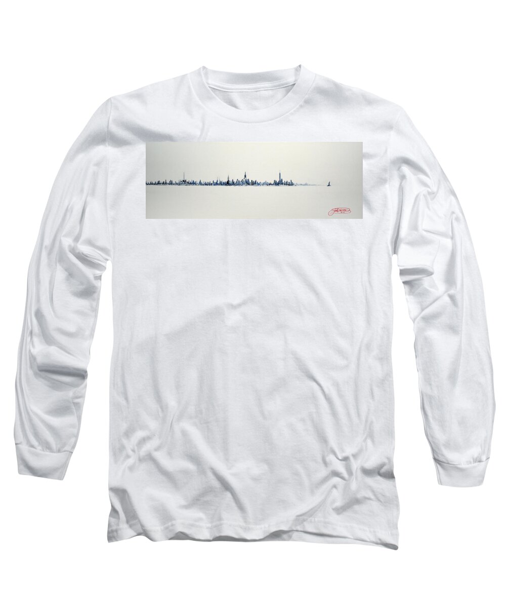 New York City Long Sleeve T-Shirt featuring the painting The Westside by Jack Diamond