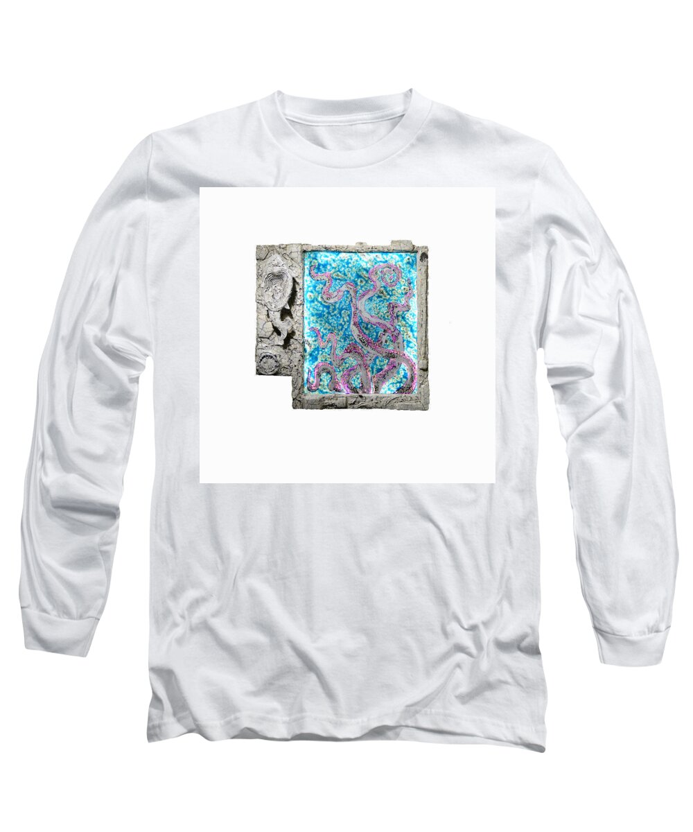 Sea Long Sleeve T-Shirt featuring the sculpture Things of the Sea by Christopher Schranck