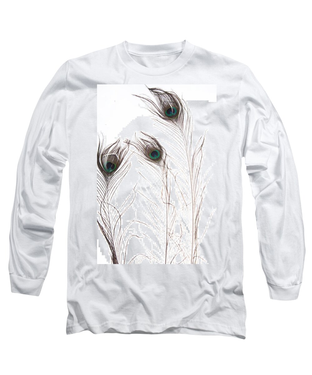 Peacock Long Sleeve T-Shirt featuring the photograph Tickles series image 1 by Monte Arnold