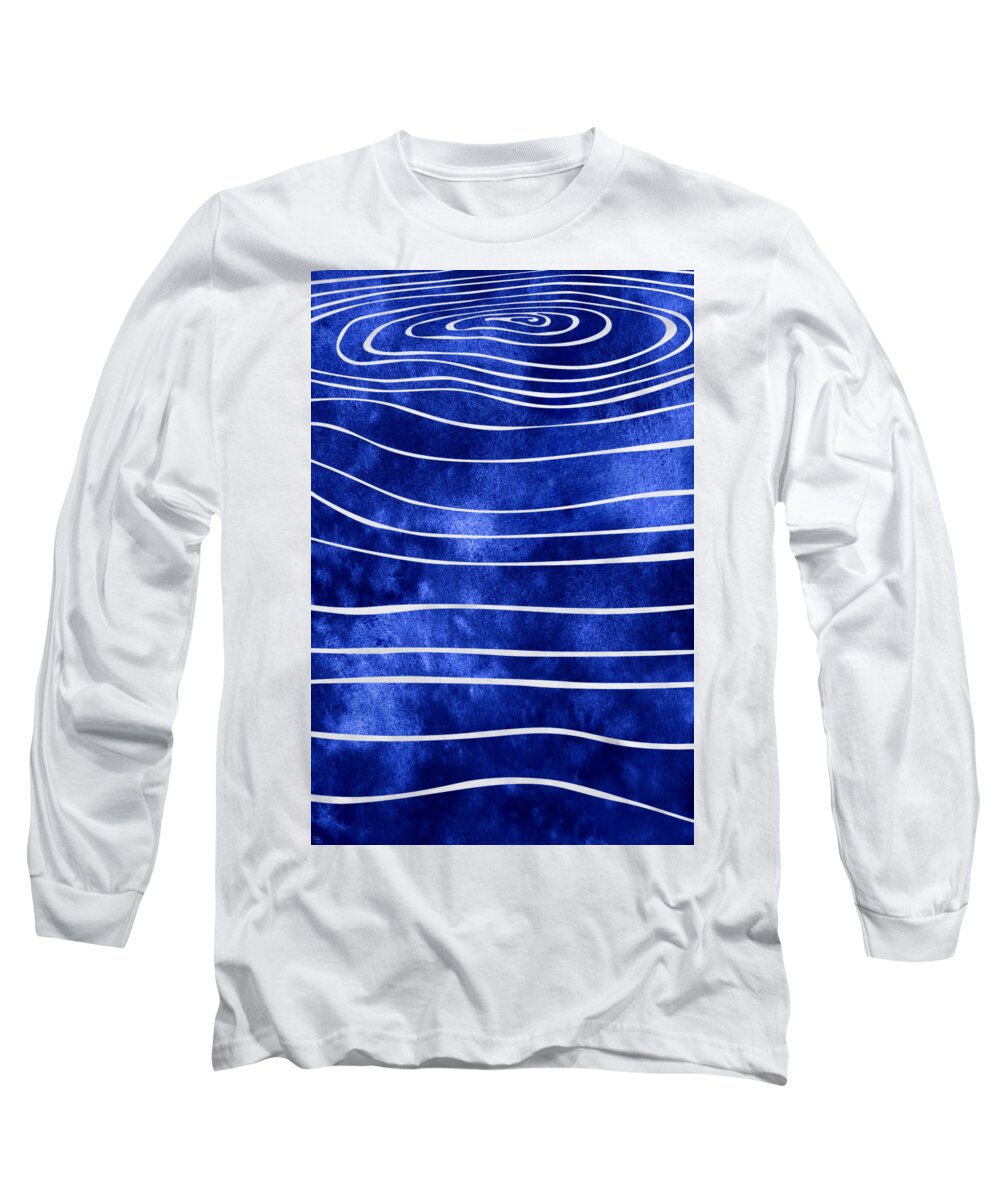Swell Long Sleeve T-Shirt featuring the mixed media Tide X by Stevyn Llewellyn