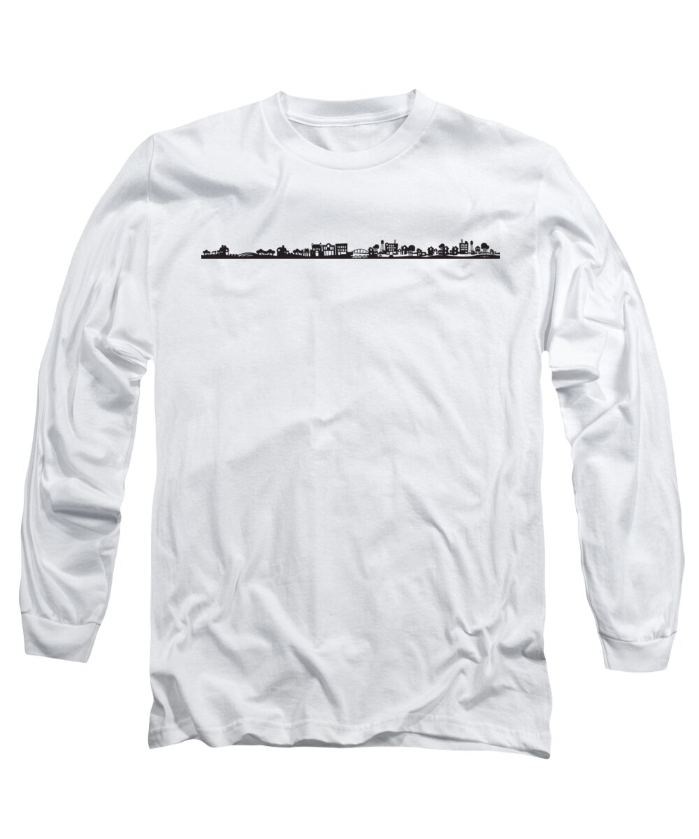 Tiny Town Long Sleeve T-Shirt featuring the digital art Tinytown Strip by Tim Nyberg