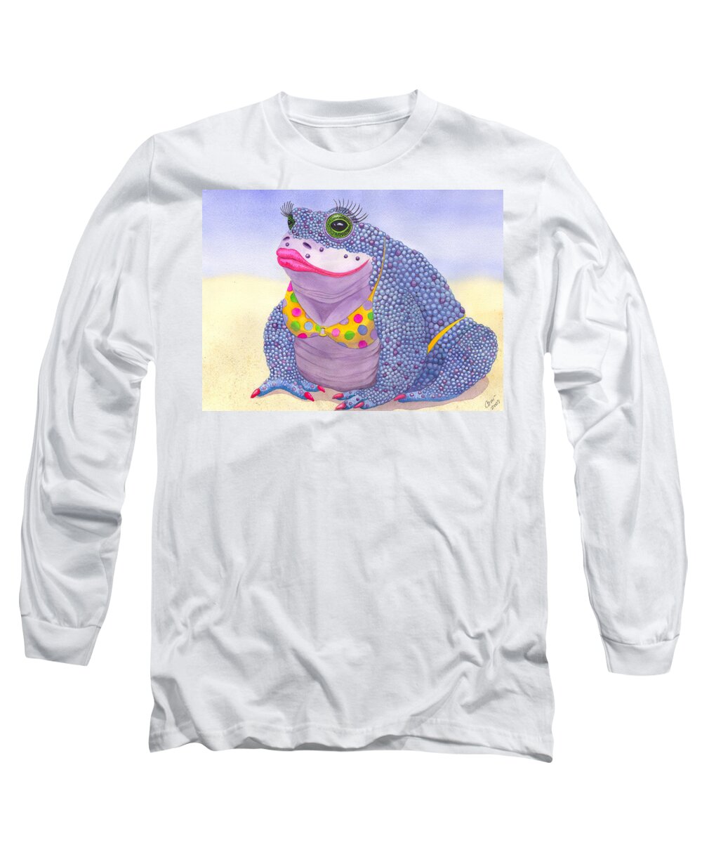 Toad Long Sleeve T-Shirt featuring the painting Toadaly Beautiful by Catherine G McElroy
