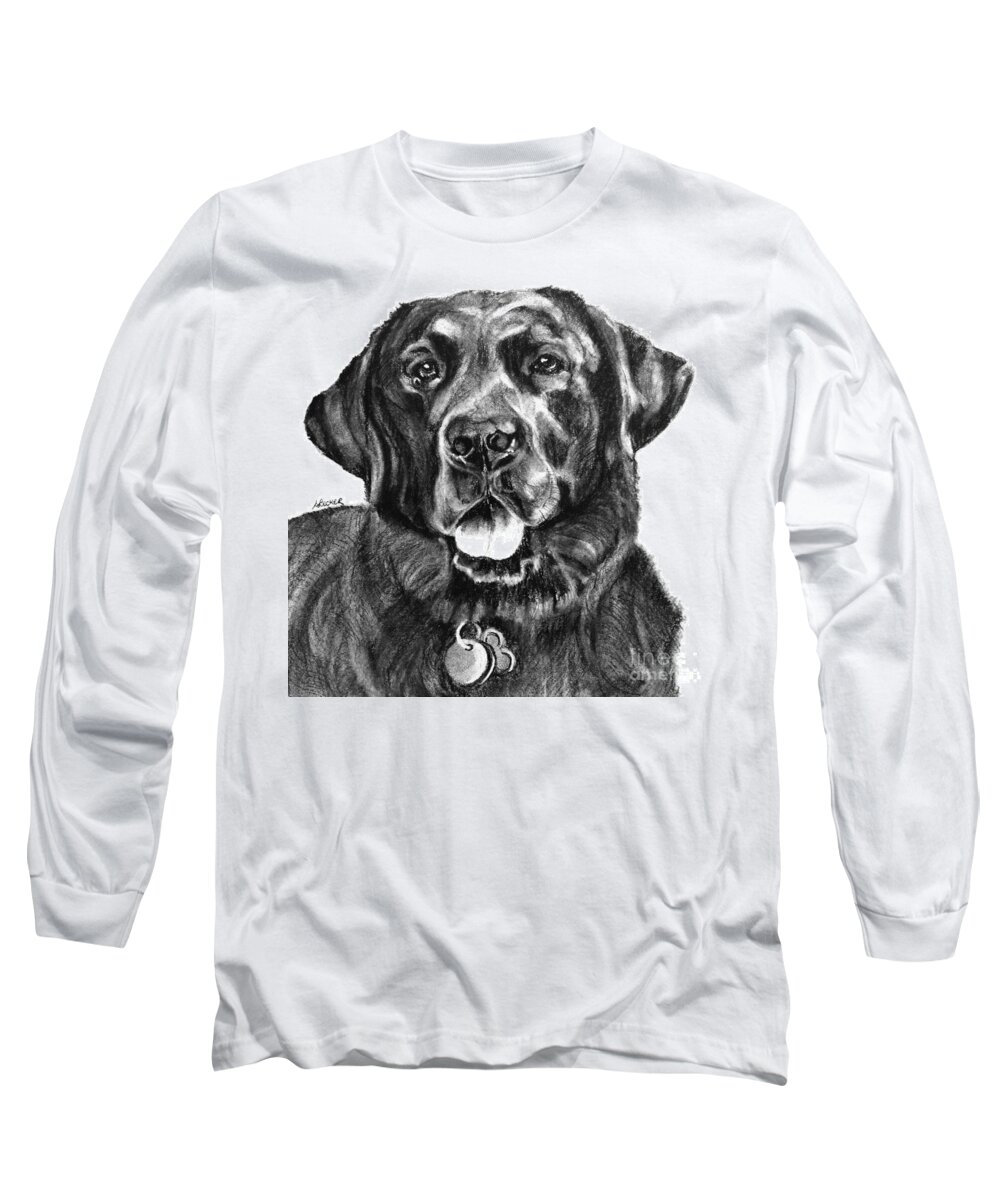 Lab Long Sleeve T-Shirt featuring the painting Treasured Lab by Susan A Becker