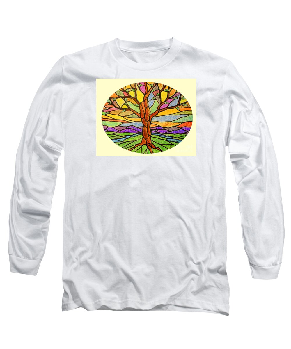 Tree Long Sleeve T-Shirt featuring the painting Tree of Grace 2 by Jim Harris