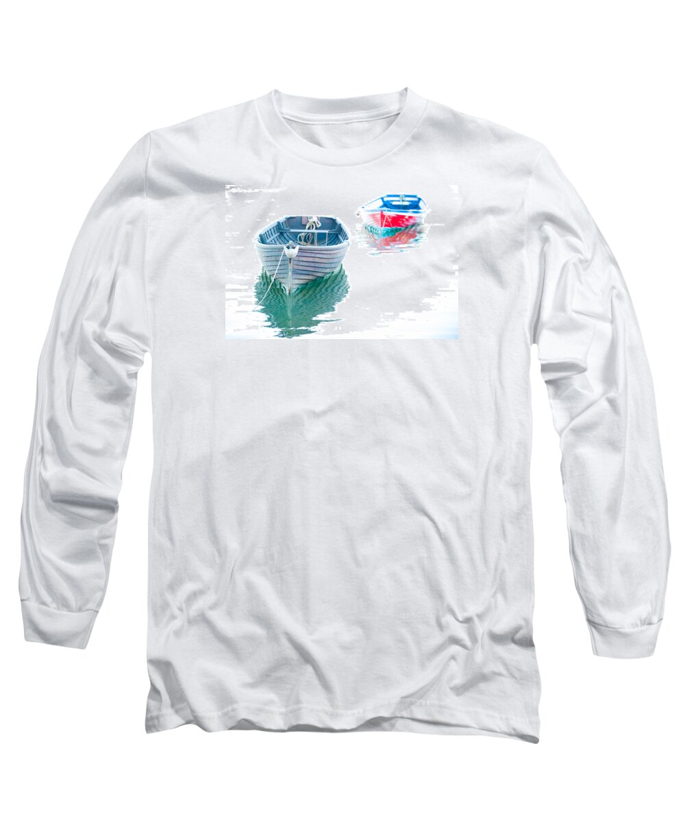 River Tamar Long Sleeve T-Shirt featuring the photograph Two Boats by Helen Jackson