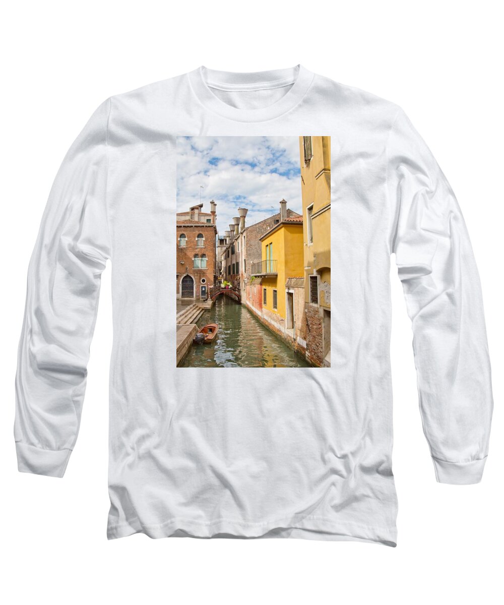 Venice Long Sleeve T-Shirt featuring the photograph Venice Canal by Sharon Jones