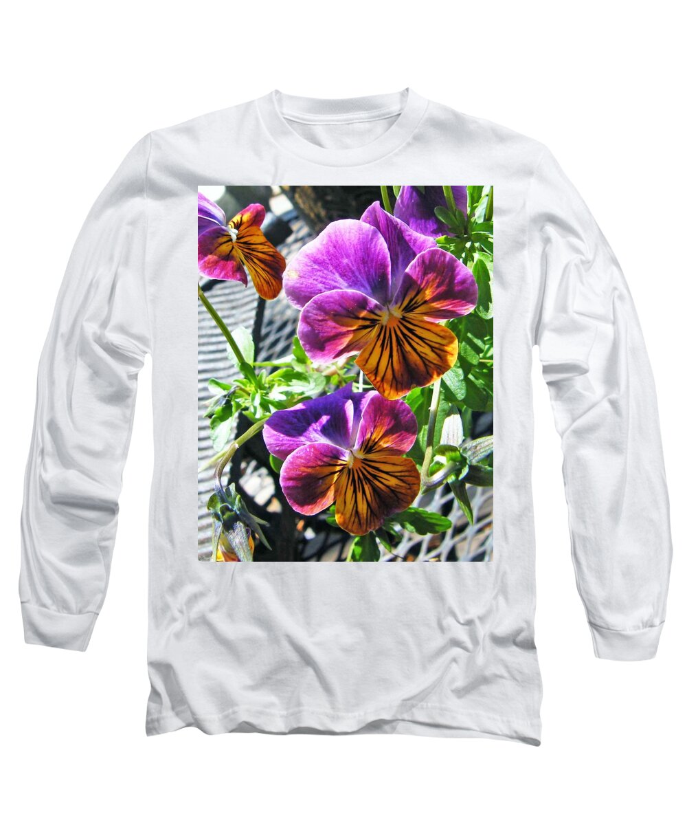 Nature Long Sleeve T-Shirt featuring the photograph Violas by Lizi Beard-Ward