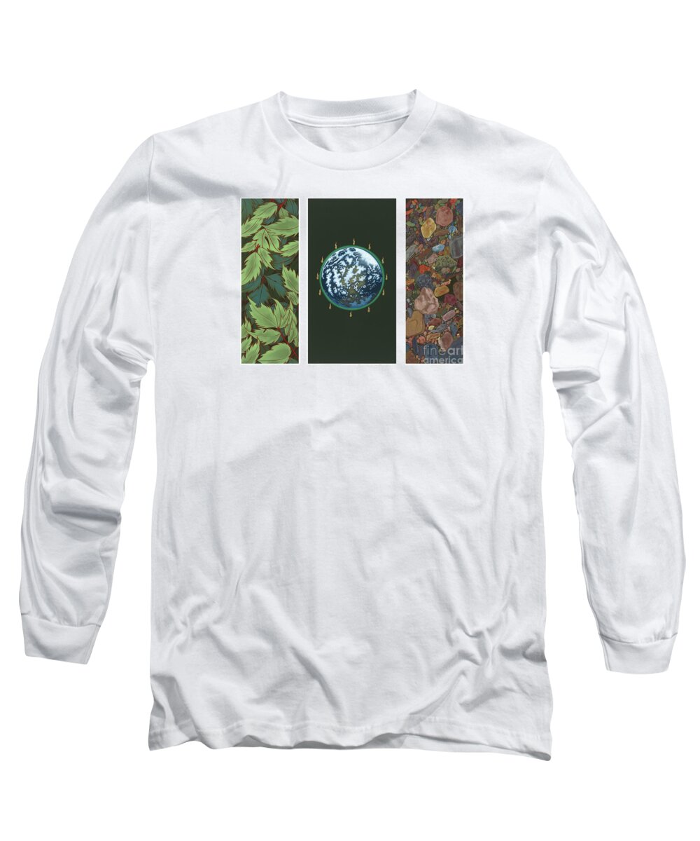 Viriditas Diptych Long Sleeve T-Shirt featuring the painting Viriditas Triptych by William Hart McNichols
