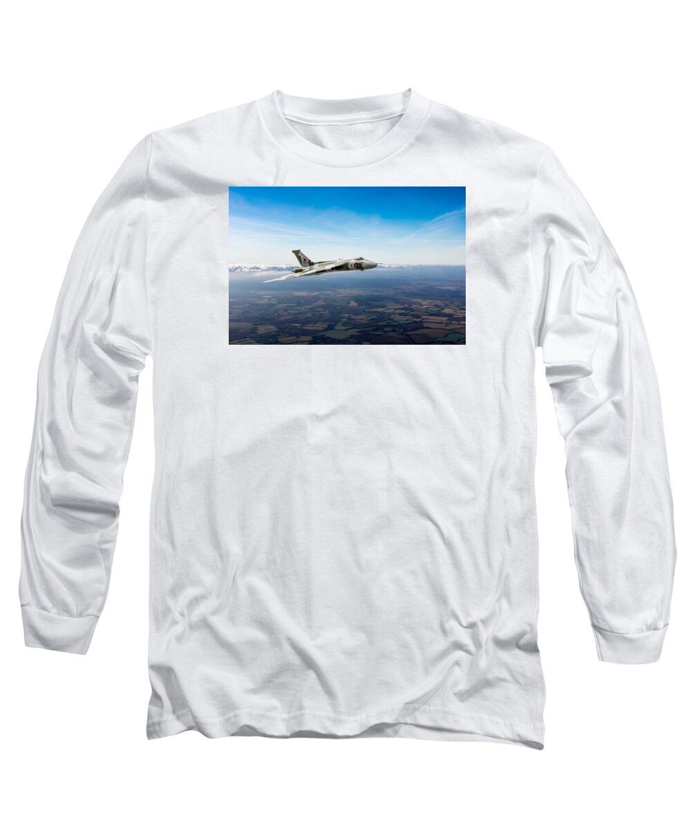 Avro Vulcan Long Sleeve T-Shirt featuring the photograph Vulcan in flight 2 by Gary Eason