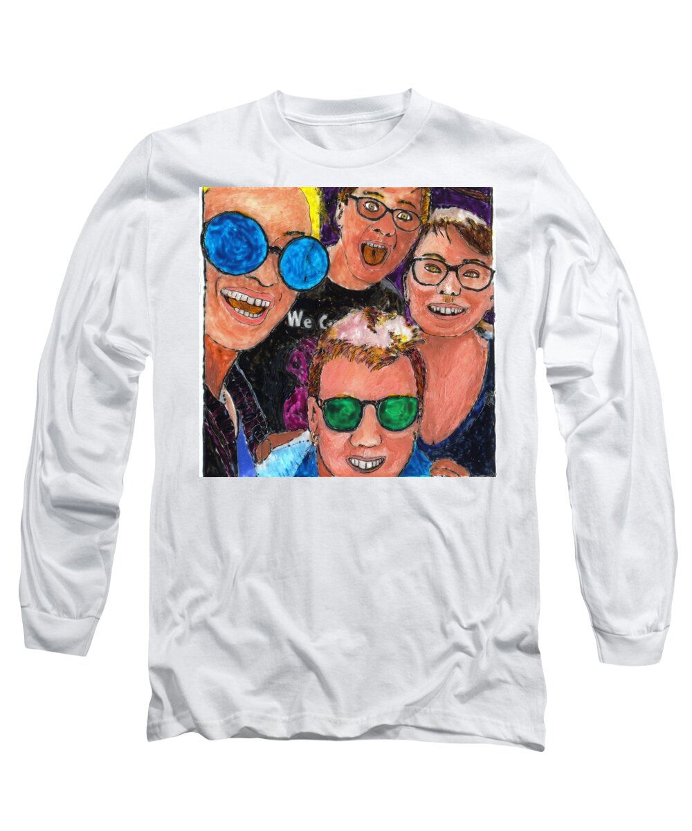 Mary Long Sleeve T-Shirt featuring the painting We Can Do It by Phil Strang