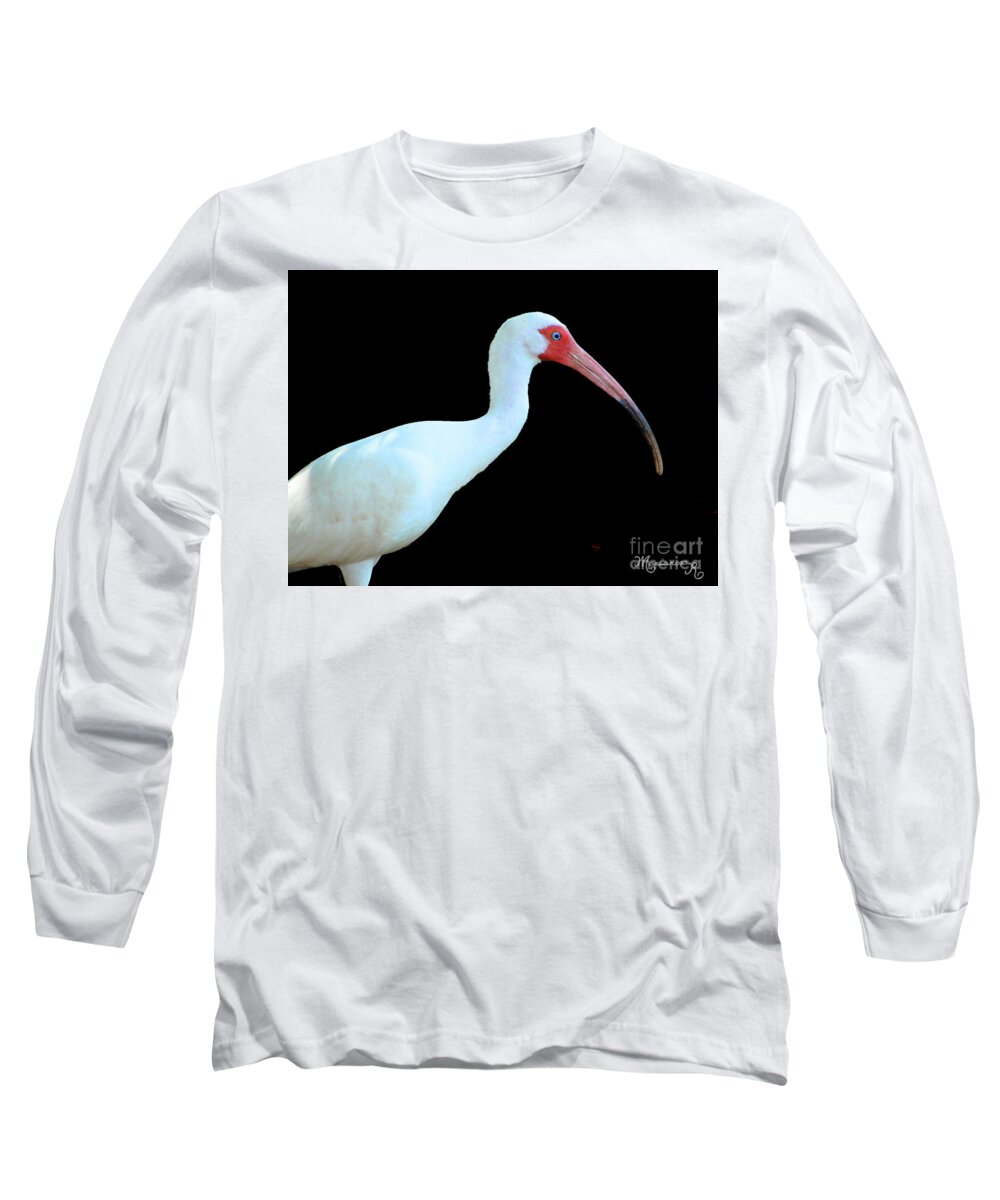 Fauna Long Sleeve T-Shirt featuring the photograph White Ibis by Mariarosa Rockefeller