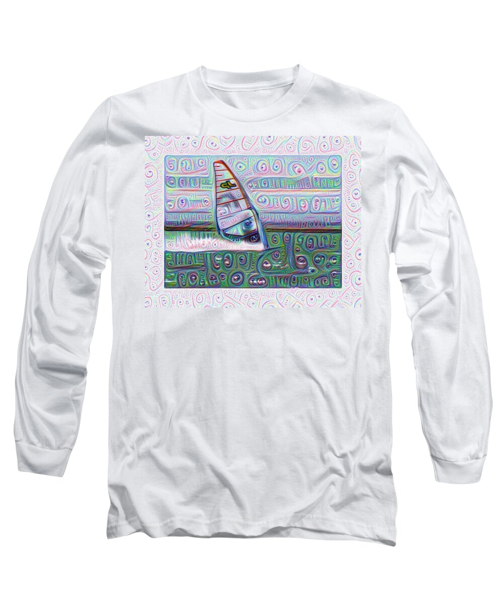 Abstract Long Sleeve T-Shirt featuring the photograph Windsurfing by Spikey Mouse Photography