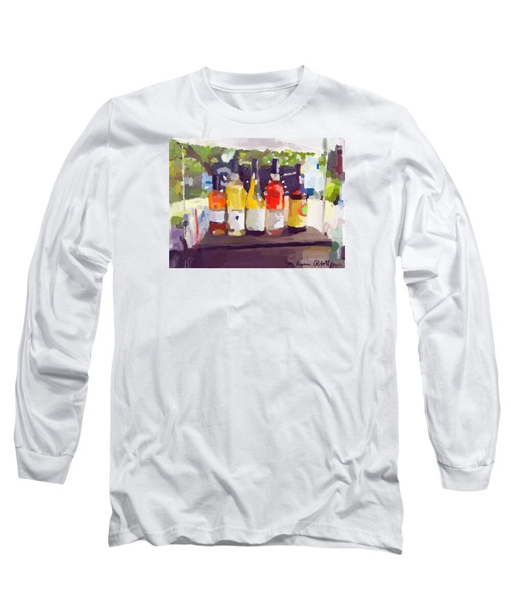 Art Long Sleeve T-Shirt featuring the photograph Wine Tasting Tent at Rockport Farmers Market by Melissa Abbott