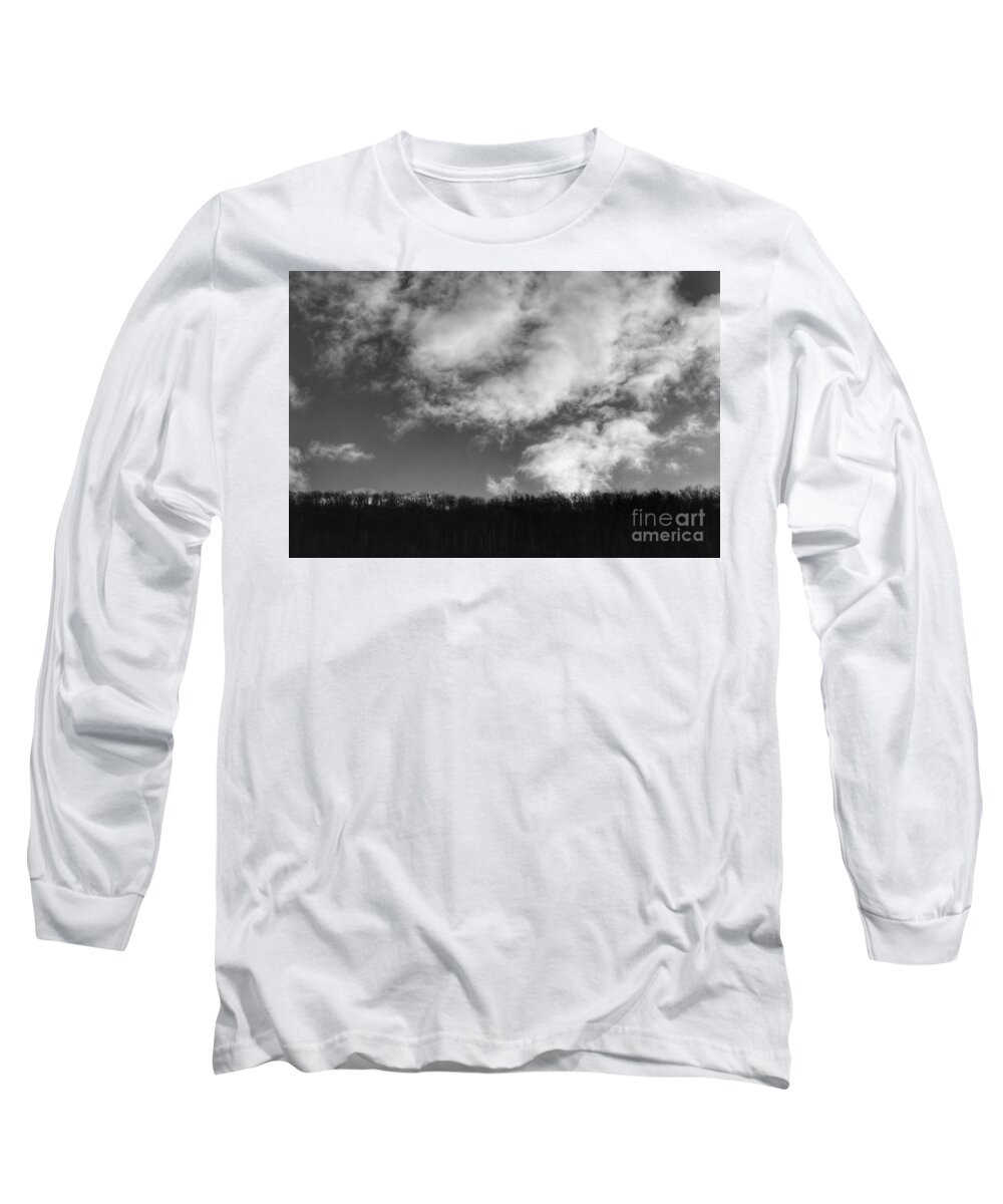 Winter Long Sleeve T-Shirt featuring the photograph Winter Clouds Over the Delaware River by Christopher Lotito