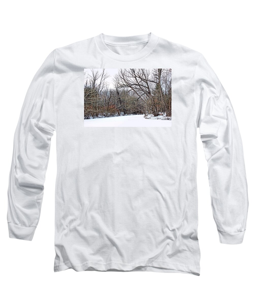 Winter Long Sleeve T-Shirt featuring the photograph Winter on the Saline River by Pat Cook