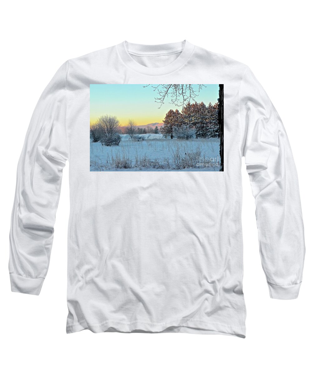  Long Sleeve T-Shirt featuring the photograph Winter on the Tree Farm by Cindy Schneider
