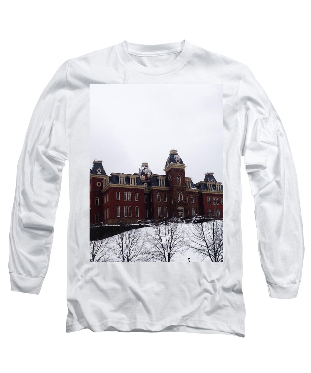 Woodburn Wvu West Virginia Wv Historic Building Old Fashioned Vintage Long Sleeve T-Shirt featuring the photograph Woodburn in the Winter by Tori Omatick