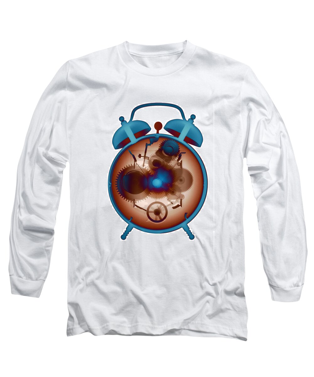 X-ray Art Photography Long Sleeve T-Shirt featuring the photograph X-ray Alarm Clock No. 3 by Roy Livingston