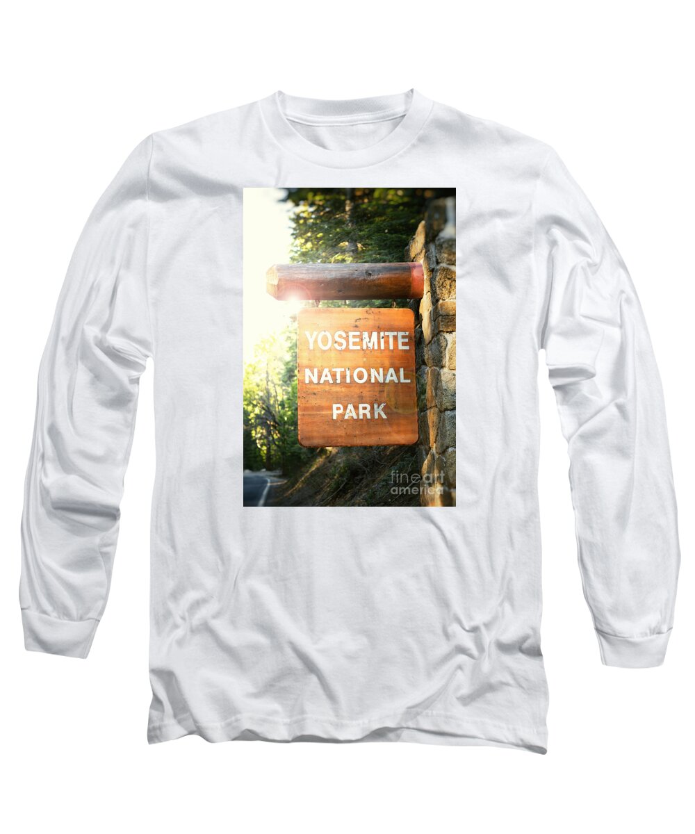Park Long Sleeve T-Shirt featuring the photograph Yosemite National Park sign by Jane Rix