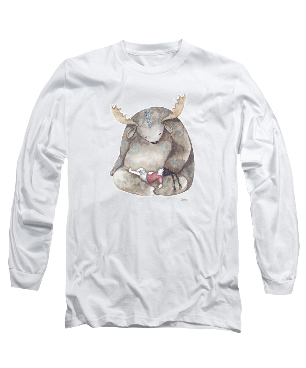 Art Long Sleeve T-Shirt featuring the painting Your dreams are safe with me by Soosh 