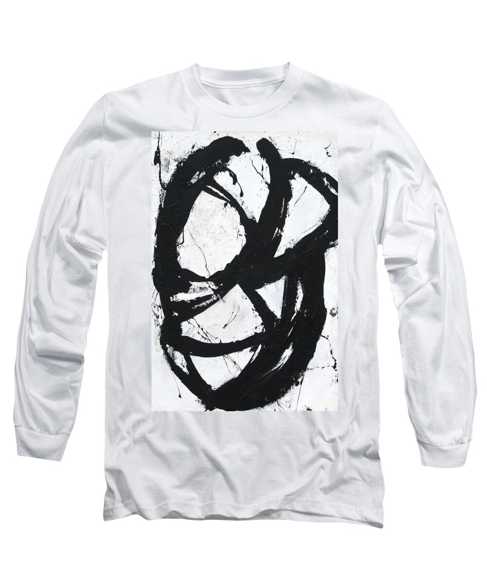 Abstract Long Sleeve T-Shirt featuring the painting Ace Of Spades II #1 by Erin Ashley