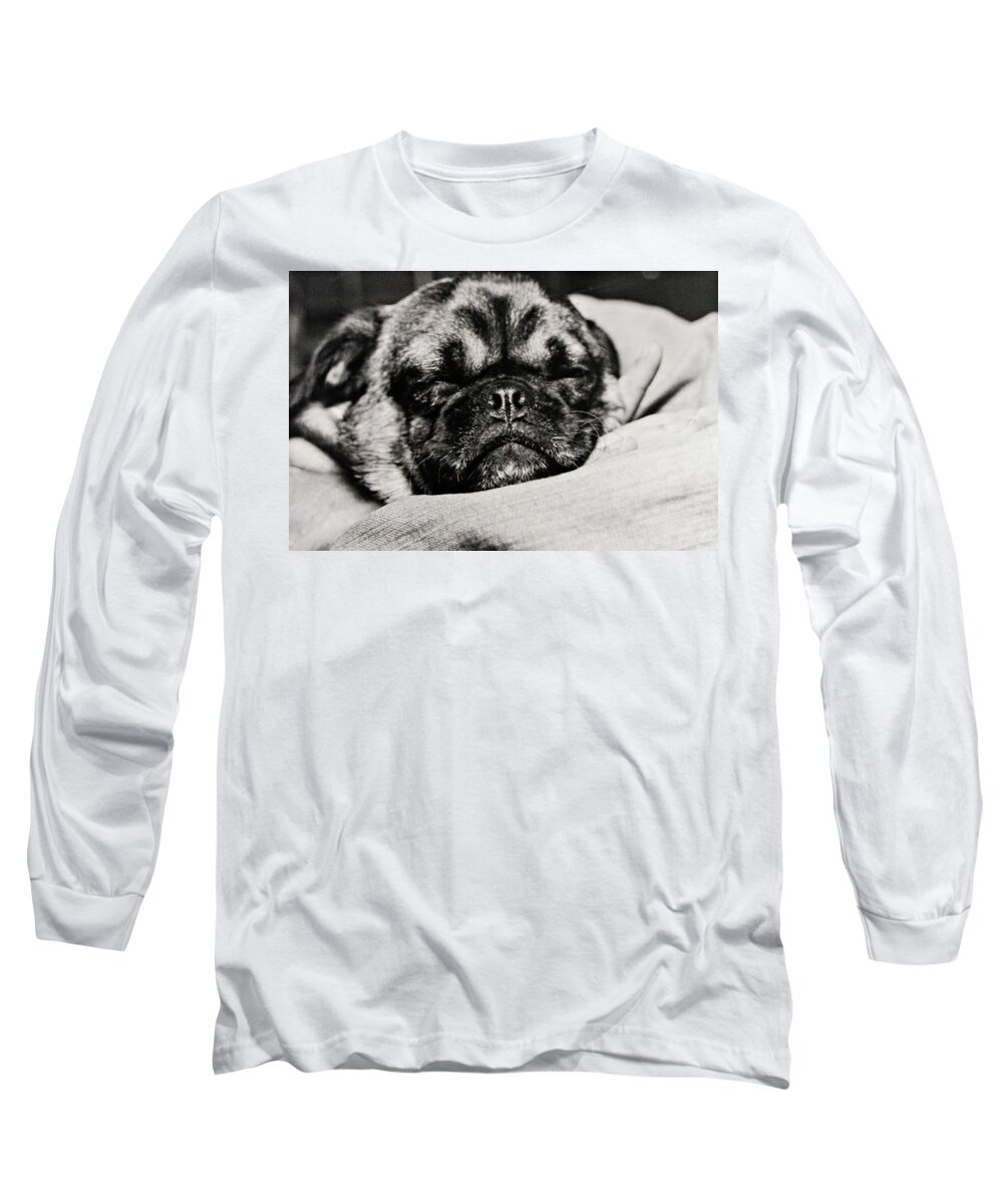 Black And White Long Sleeve T-Shirt featuring the photograph Baby Girl #3 by David Martin
