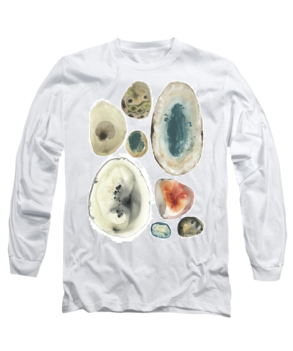 Abstract Long Sleeve T-Shirt featuring the painting Geode Collection II #1 by June Erica Vess