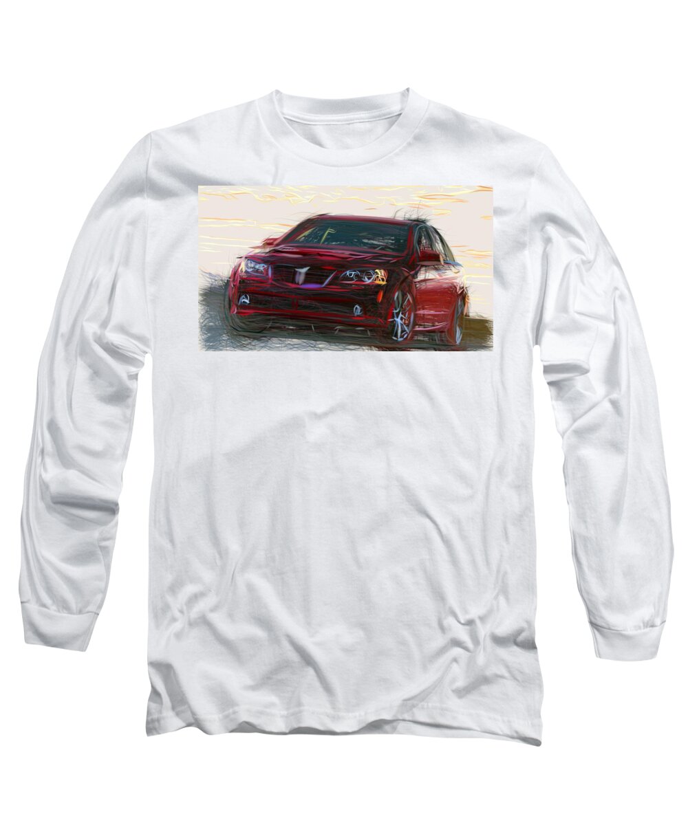 Pontiac Long Sleeve T-Shirt featuring the digital art Pontiac G8 GT Draw #1 by CarsToon Concept