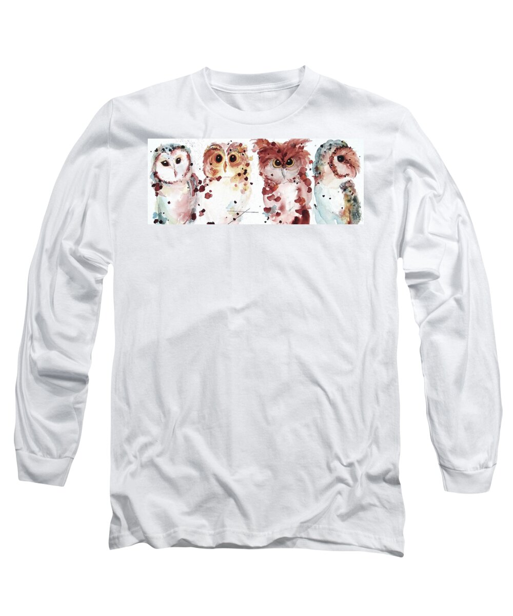 Colorado Long Sleeve T-Shirt featuring the painting The Gang by Dawn Derman