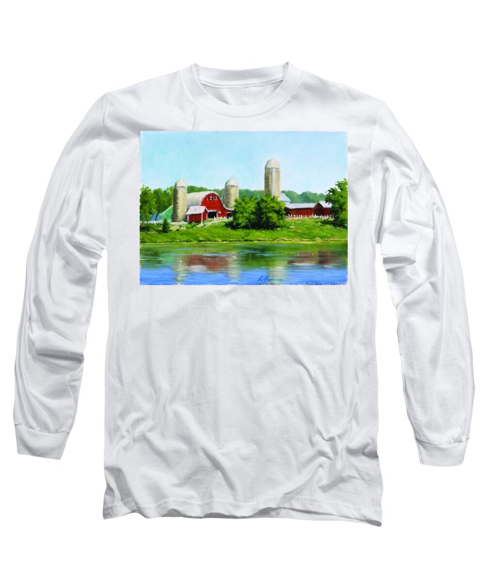Landscape Long Sleeve T-Shirt featuring the painting Trappers Lake by Rick Hansen