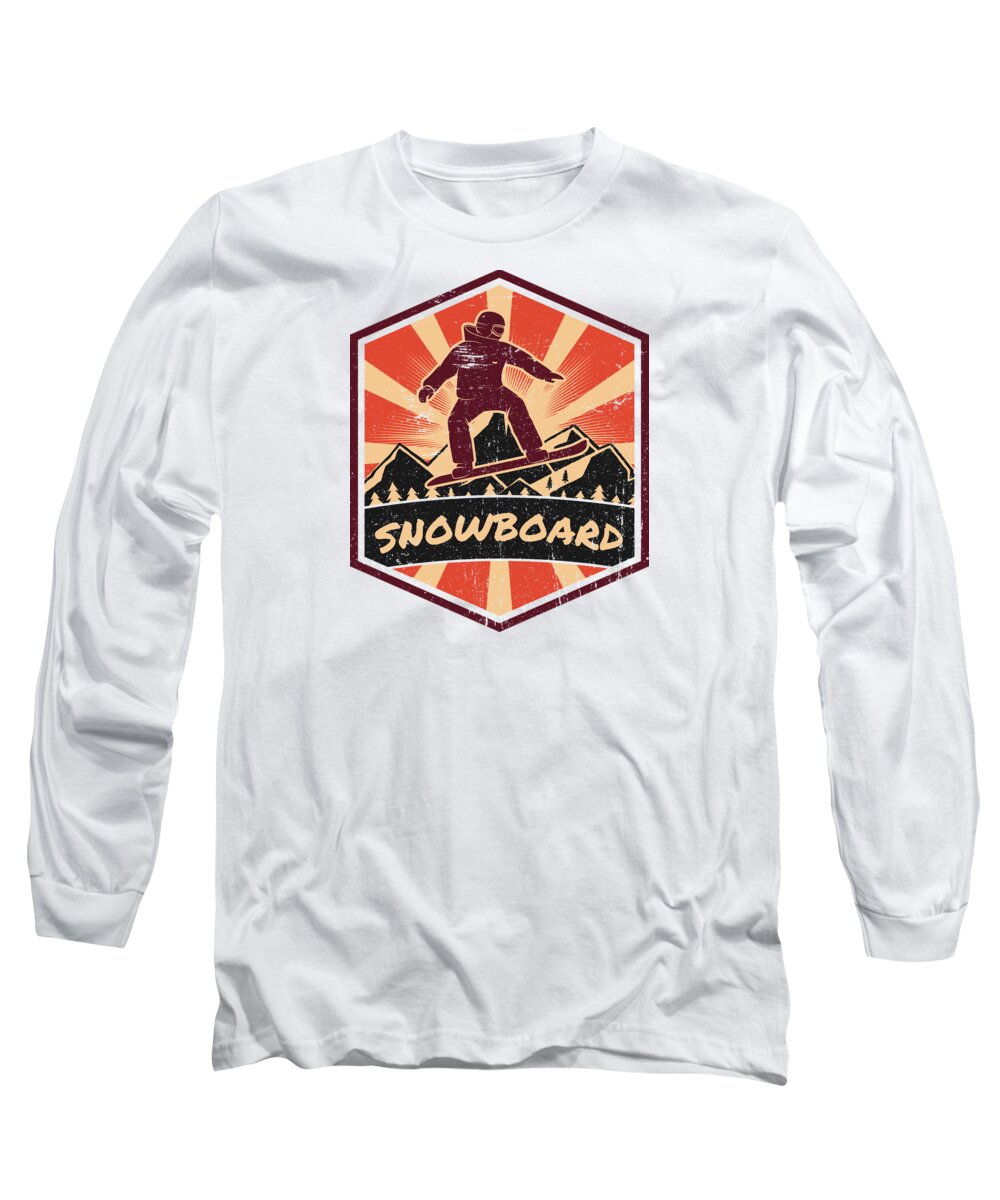 Mountain Long Sleeve T-Shirt featuring the digital art Snowboard Propaganda Winter Sports #3 by Mister Tee