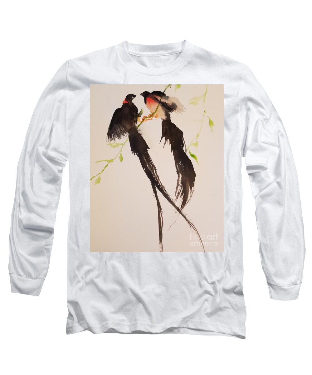 #35 2019 Long Sleeve T-Shirt featuring the painting #35 2019 #35 by Han in Huang wong