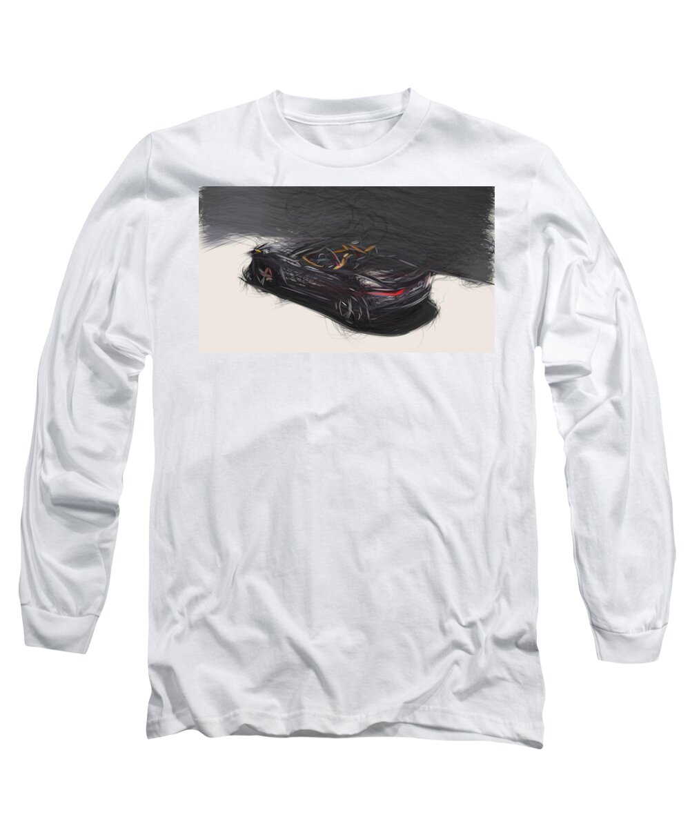 Jaguar Long Sleeve T-Shirt featuring the digital art Jaguar F Type SVR Convertible Drawing #9 by CarsToon Concept