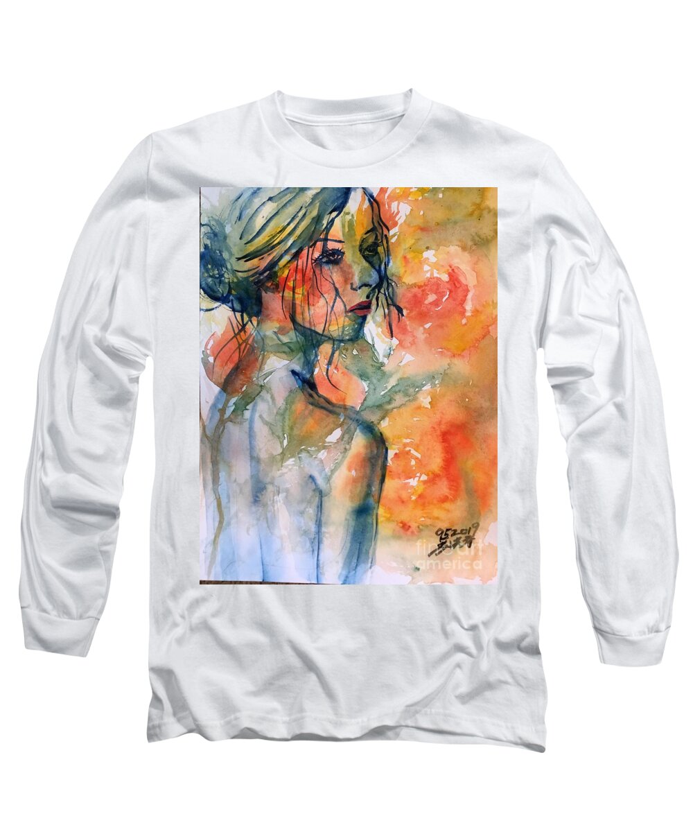 932019 Long Sleeve T-Shirt featuring the painting 932029 by Han in Huang wong