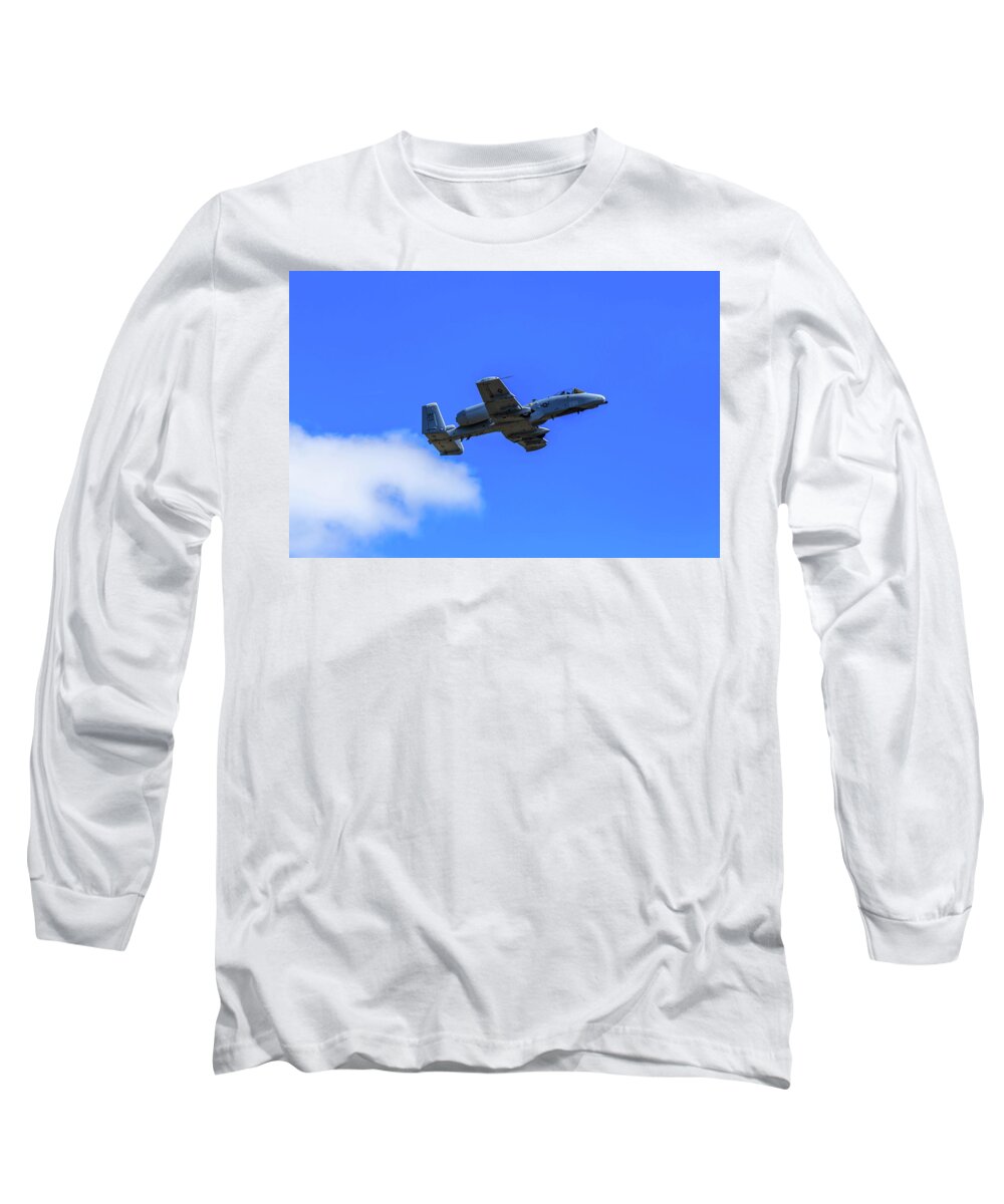 A-10c Long Sleeve T-Shirt featuring the photograph A-10C Thunderbolt II in Flight by Doug Camara
