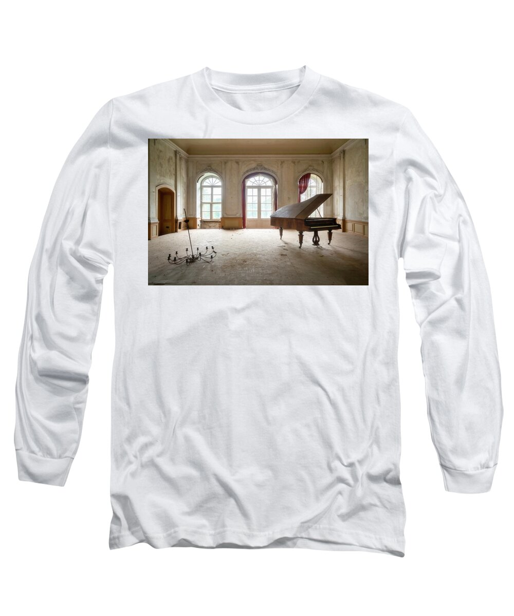 Urban Long Sleeve T-Shirt featuring the photograph Abandoned Grand Piano by Roman Robroek