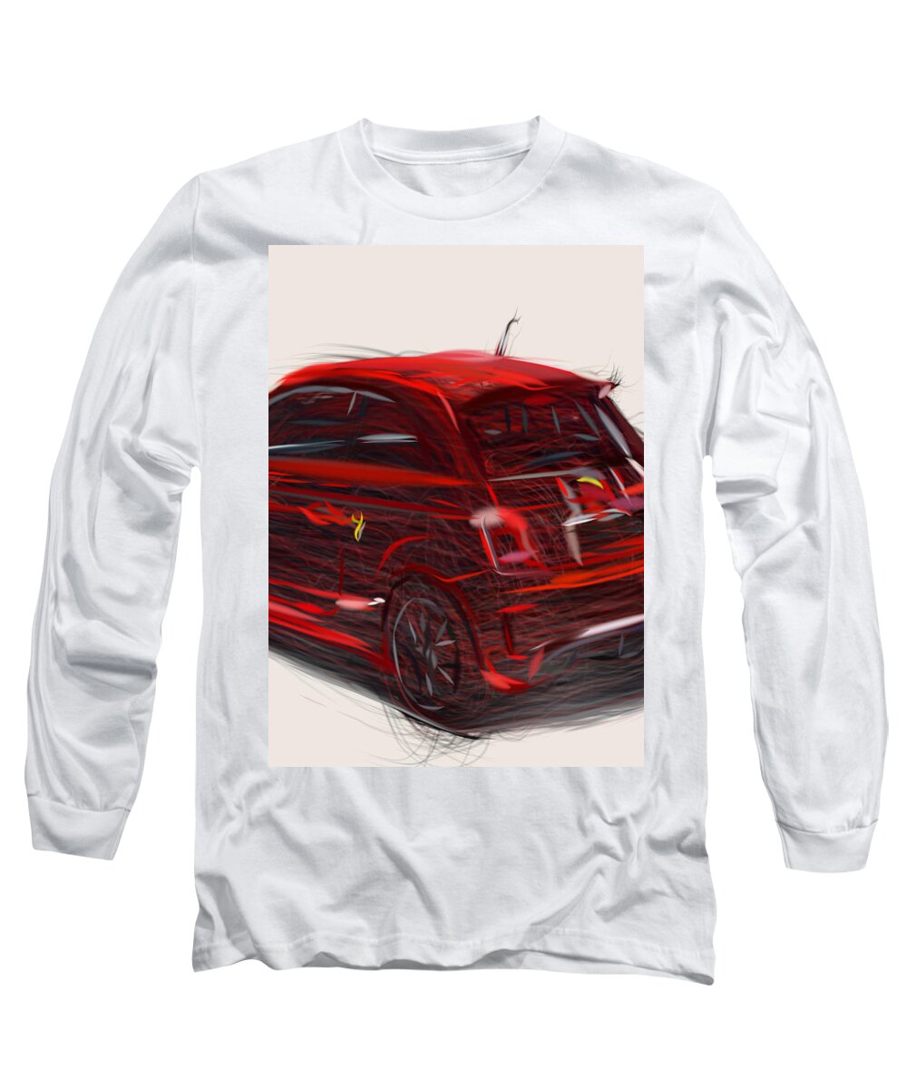 Wall Art Decor Long Sleeve T-Shirt featuring the digital art Abarth 695 Tributo Ferrari 22662 by CarsToon Concept