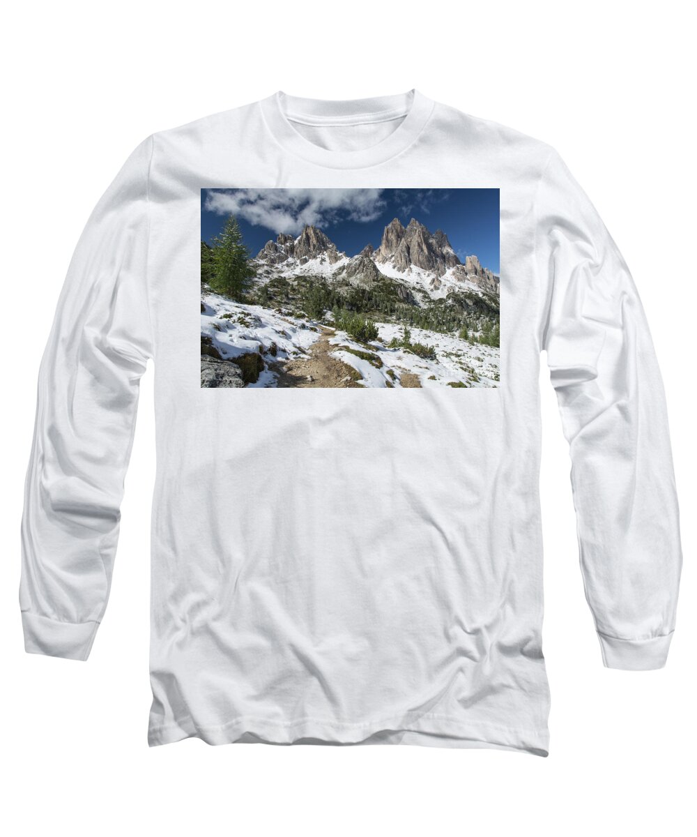 Trail Long Sleeve T-Shirt featuring the photograph Alpine Hiking Trail by Eva Lechner