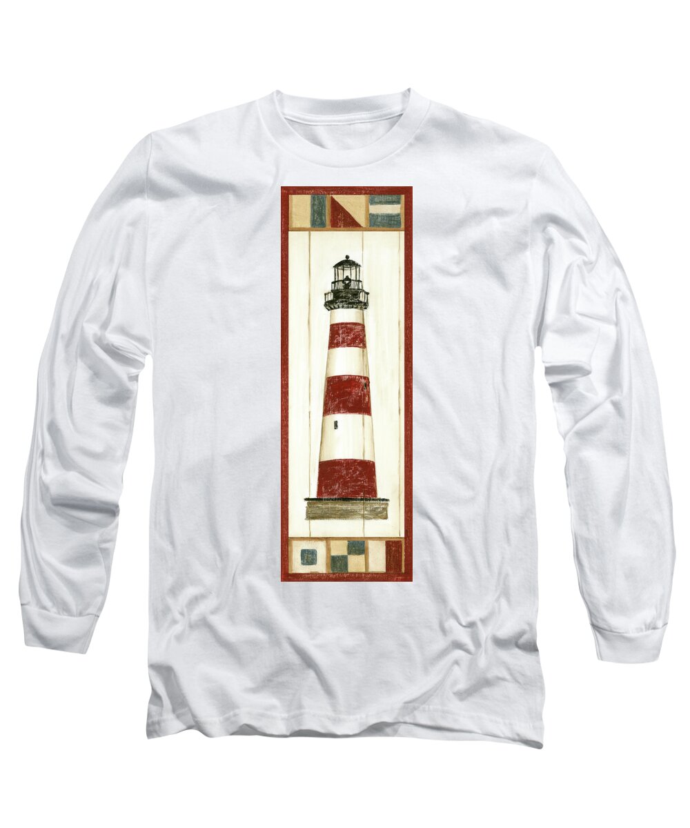 Sporting Long Sleeve T-Shirt featuring the painting Americana Lighthouse I by Ethan Harper