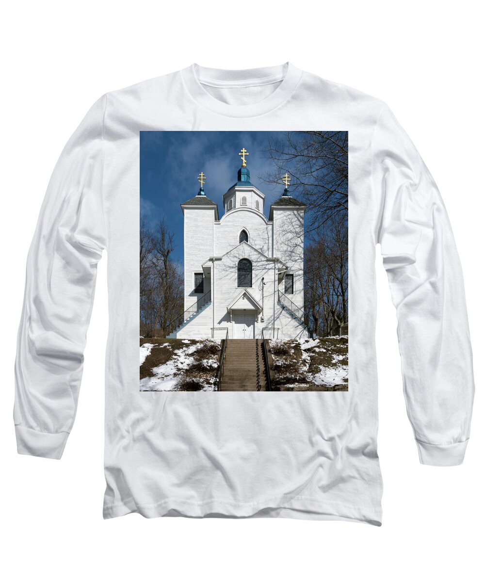Church Long Sleeve T-Shirt featuring the photograph Assumption of the Blessed Virgin Mary Church in Centralia by William Dickman