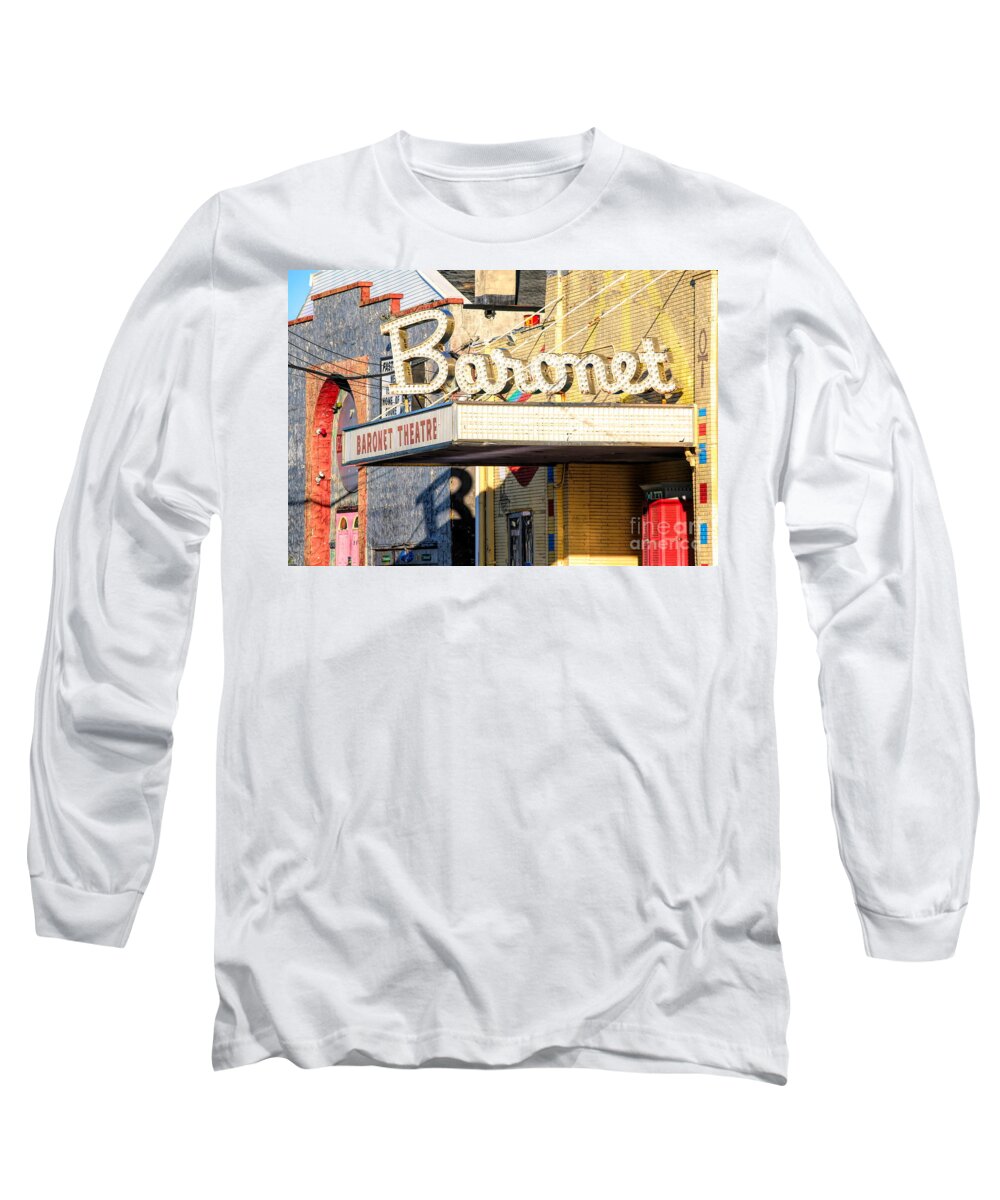 New Jersey Long Sleeve T-Shirt featuring the photograph Baronet Theater Asbury Park New Jersey 1913 demolished in 2010 by Chuck Kuhn