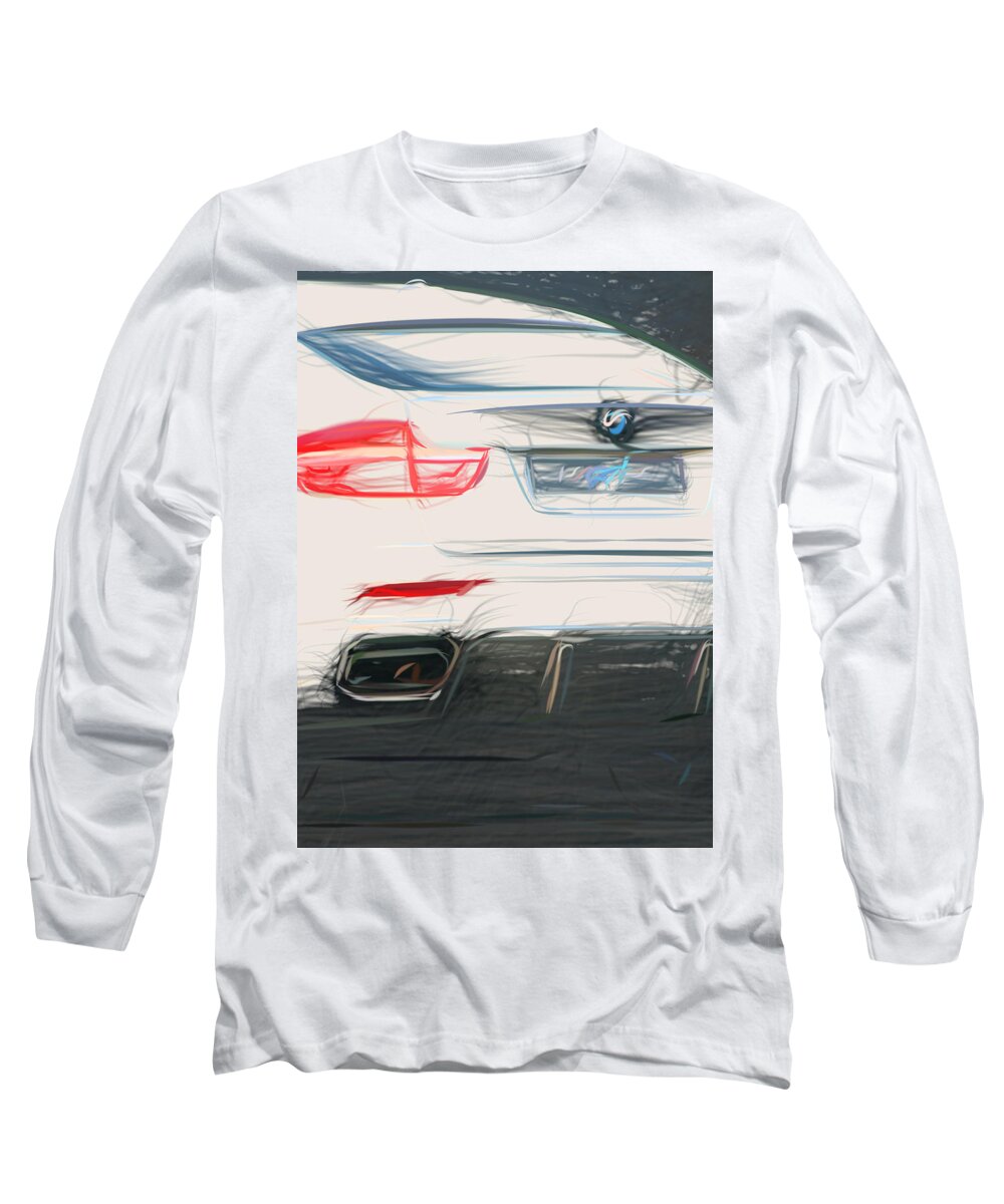 Bmw Long Sleeve T-Shirt featuring the digital art Bmw X6 Drawing by CarsToon Concept