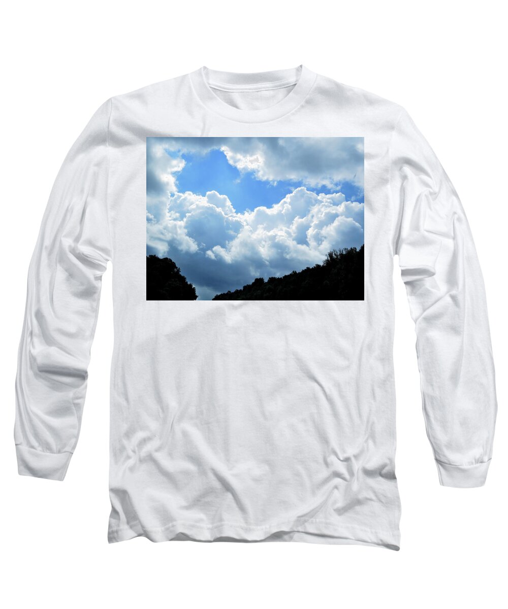 Clouds Long Sleeve T-Shirt featuring the photograph Break in the Clouds by Linda Stern